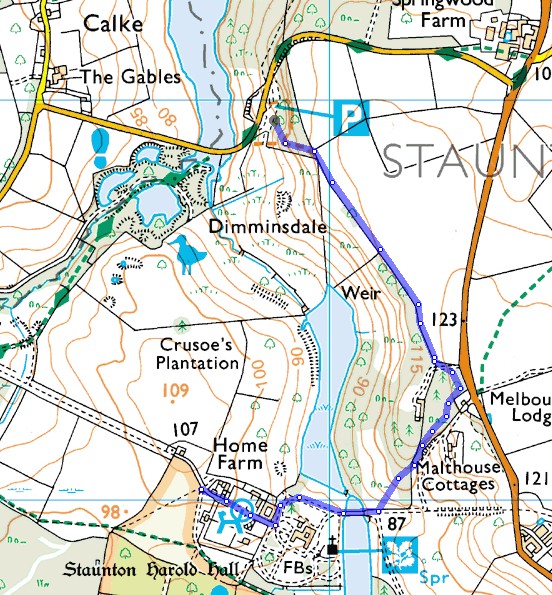 Path from Dimmindale c/p to Staunton Harold